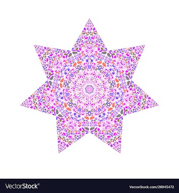 Colorful isolated floral ornament star logo vector image
