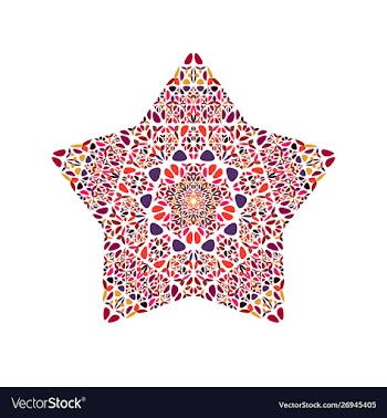 Colorful isolated floral ornament star symbol vector image