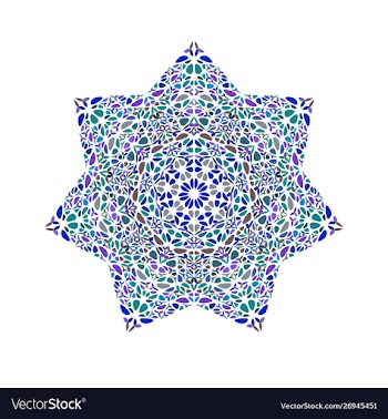 Colorful isolated floral ornament star symbol vector image