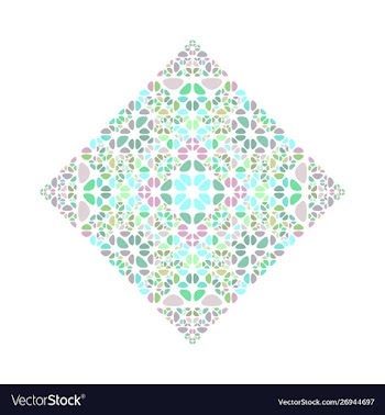 Colorful isolated gemstone ornament square symbol vector image