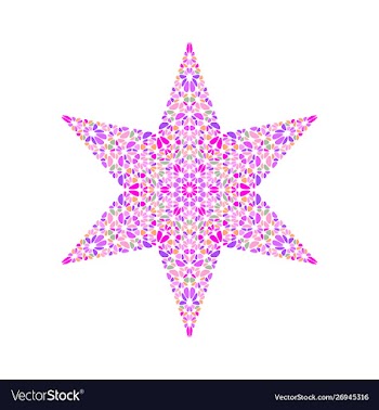 Colorful isolated geometrical abstract flower vector image