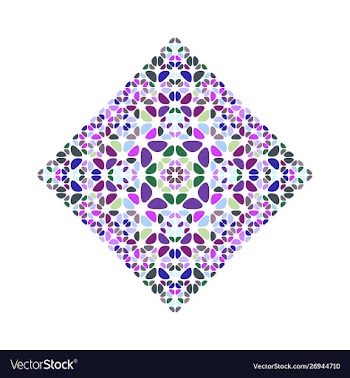 Colorful isolated geometrical floral mosaic vector image