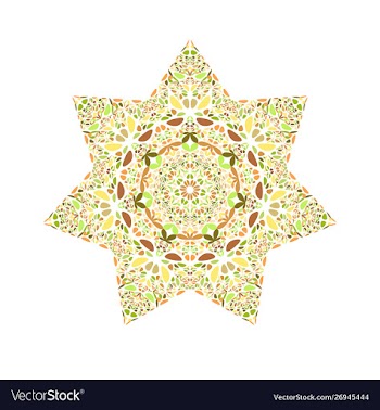 Colorful isolated geometrical floral mosaic vector image
