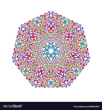 Colorful isolated geometrical floral ornament vector image
