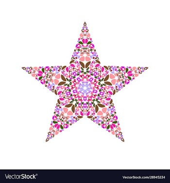 Colorful isolated geometrical flower ornament vector image