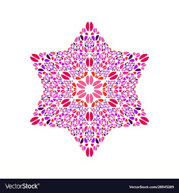 Colorful isolated geometrical stone ornament star vector image