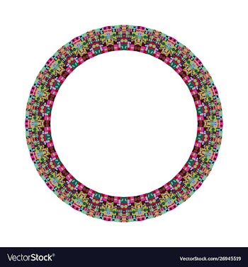 Colorful isolated geometrical tiled mosaic circle vector image