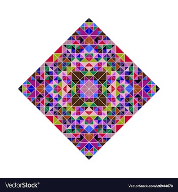 Colorful isolated ornate geometrical mosaic vector image