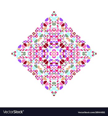 Colorful isolated ornate stone diagonal square vector image