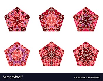 Colorful isolated ornate triangle mosaic ornament vector image