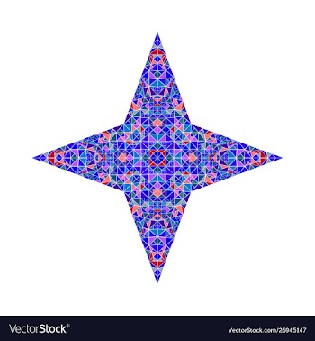 Colorful isolated tiled mosaic ornament star logo vector image