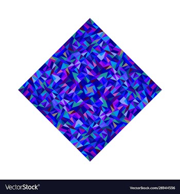 Colorful isolated tiled mosaic polygon symbol vector image