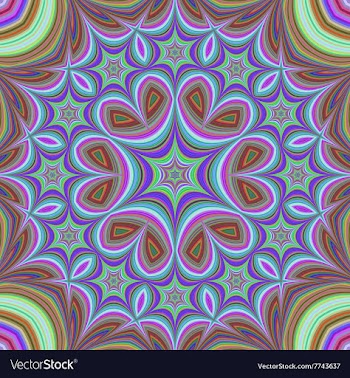 Colorful kaleidoscope star fractal background vector image