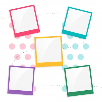 Colorful kids scrapbook page template Free Vector