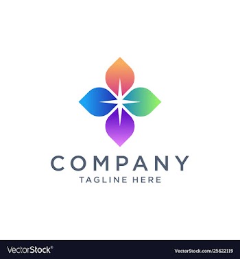Colorful leaf compass logo design vector image