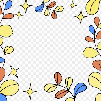 Colorful leaves frame png, doodle | Free PNG Sticker - rawpixel