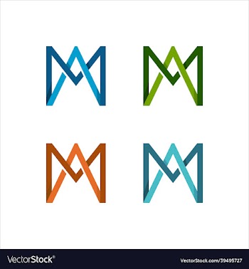 colorful letter a and m line art template