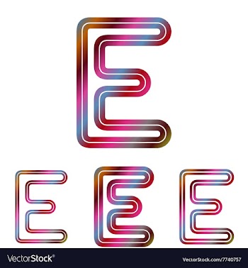 Colorful letter e logo design set vector image