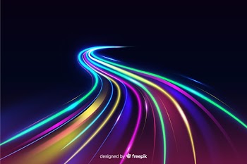 Colorful lights trail background Free Vector