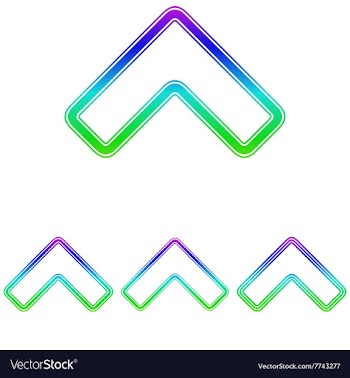 Colorful line arrow logo design set vector image