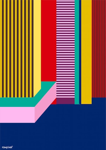 Colorful linear geometry graphic poster | Free stock vector - 454275