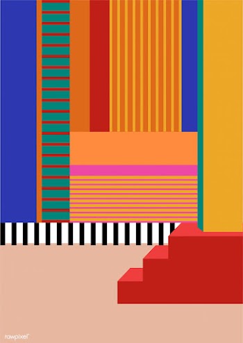 Colorful linear geometry graphic poster | Free stock vector - 454301