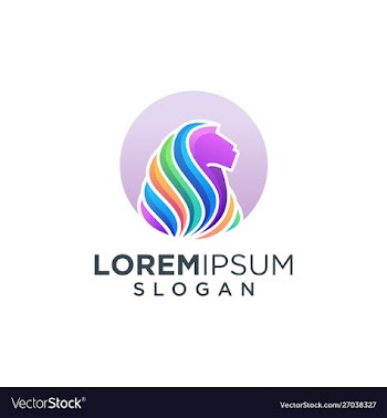 Colorful lion logo design vector image
