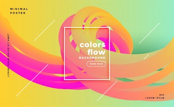 Colorful liquid shapes flow background Free Vector