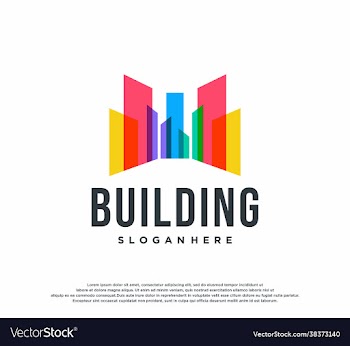 colorful logo design concept building logo