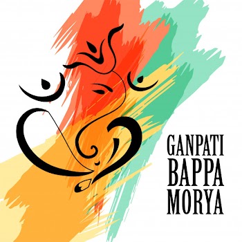 Colorful lord ganeshai watercolor background for ganesh chaturthi Free Vector