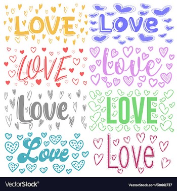 colorful love lettering