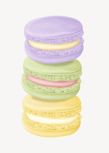Colorful macaroons, cute dessert illustration | Free Photo Illustration - rawpixel