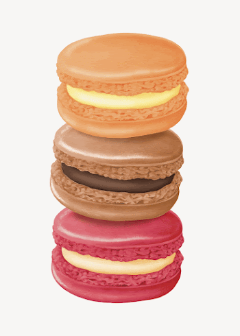 Colorful macaroons, cute dessert illustration | Free Photo Illustration - rawpixel