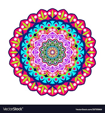 colorful mandala on doodle style