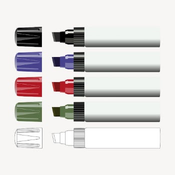 Colorful markers clipart, collage element | Free PSD - rawpixel