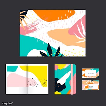 Colorful Memphis design layout vector set | Free stock vector - 540099