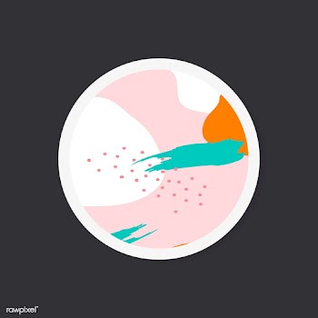 Colorful Memphis design round badge vector | Free stock vector - 539850