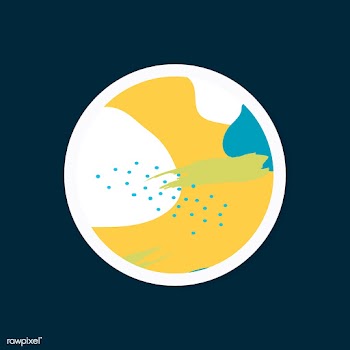 Colorful Memphis design round badge vector | Free stock vector - 539852