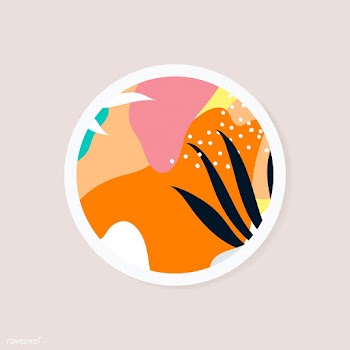 Colorful Memphis design round badge vector | Free stock vector - 539863