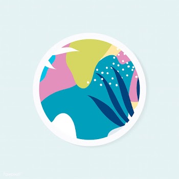 Colorful Memphis design round badge vector | Free stock vector - 539886
