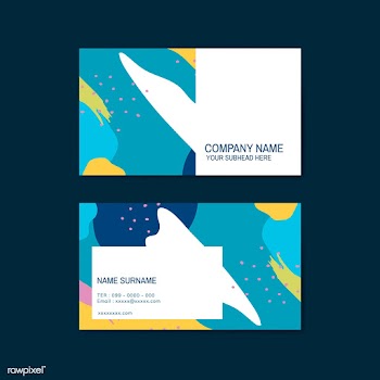 Colorful Memphis pattern business card vector | Free stock vector - 539880