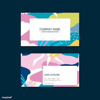 Colorful Memphis pattern business card vector | Free stock vector - 539895