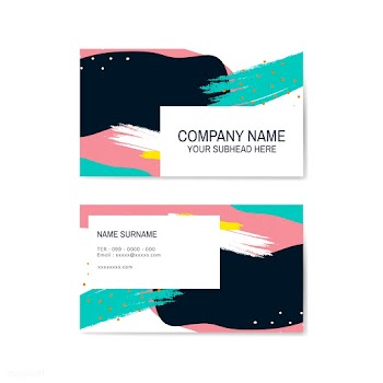 Colorful Memphis pattern business card vector | Free stock vector - 539903