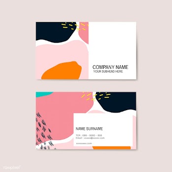 Colorful Memphis pattern business card vector | Free stock vector - 539937