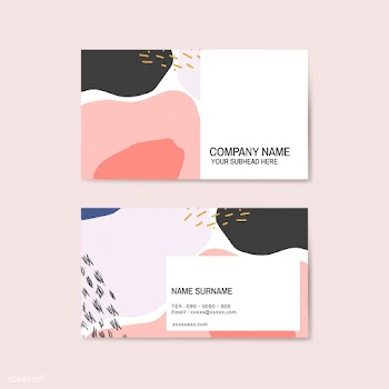 Colorful Memphis pattern business card vector | Free stock vector - 539947