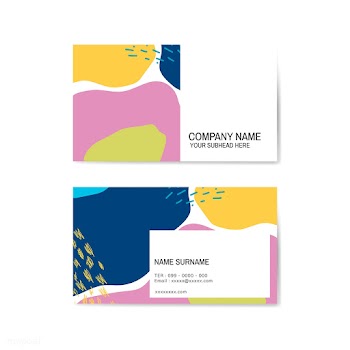 Colorful Memphis pattern business card vector | Free stock vector - 539950