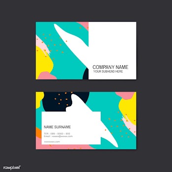 Colorful Memphis pattern business card vector | Free stock vector - 539982