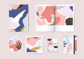 Colorful memphis pattern vector set