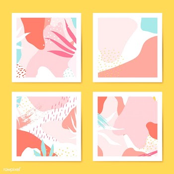 Colorful Memphis style cards vector set | Free stock vector - 540034