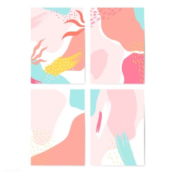 Colorful Memphis style cards vector set | Free stock vector - 540042